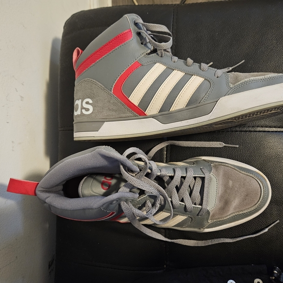 Adidas Neo Raleigh Gray and Red Sneakers - Men's Size 10.5 - Picture 3 of 12